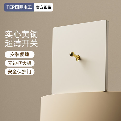 TEP国际电工黄铜超薄双控开关