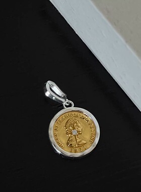 925银复古女王头像吊坠项链