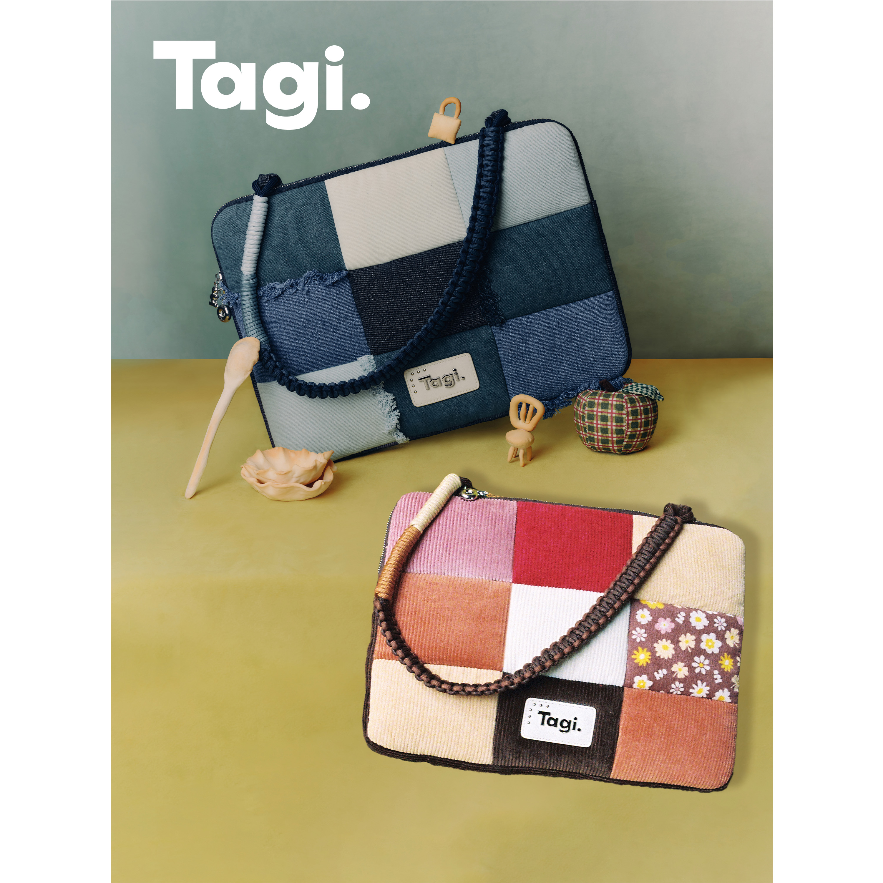 Tagi.日常休闲编织手提包