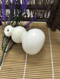天然玉石蓝田玉手把件葫芦，葫芦代表着多子多孙福禄双全