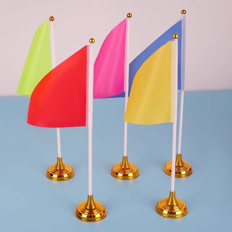 金色小圆底8号小红旗小彩旗桌旗三角旗桌旗桌面摆件旗小彩旗摆件