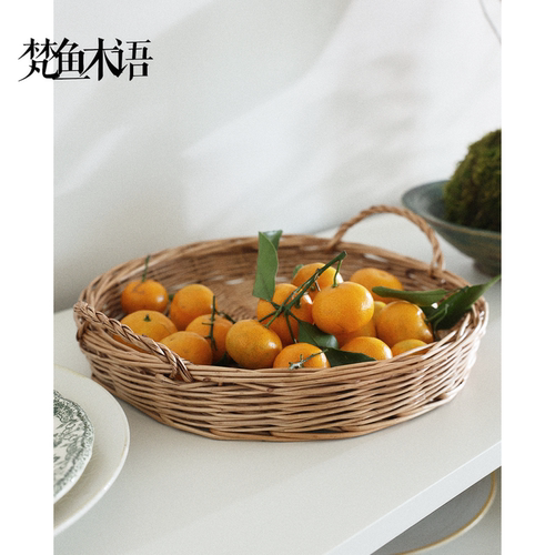 手工托盘梵鱼藤编田园风