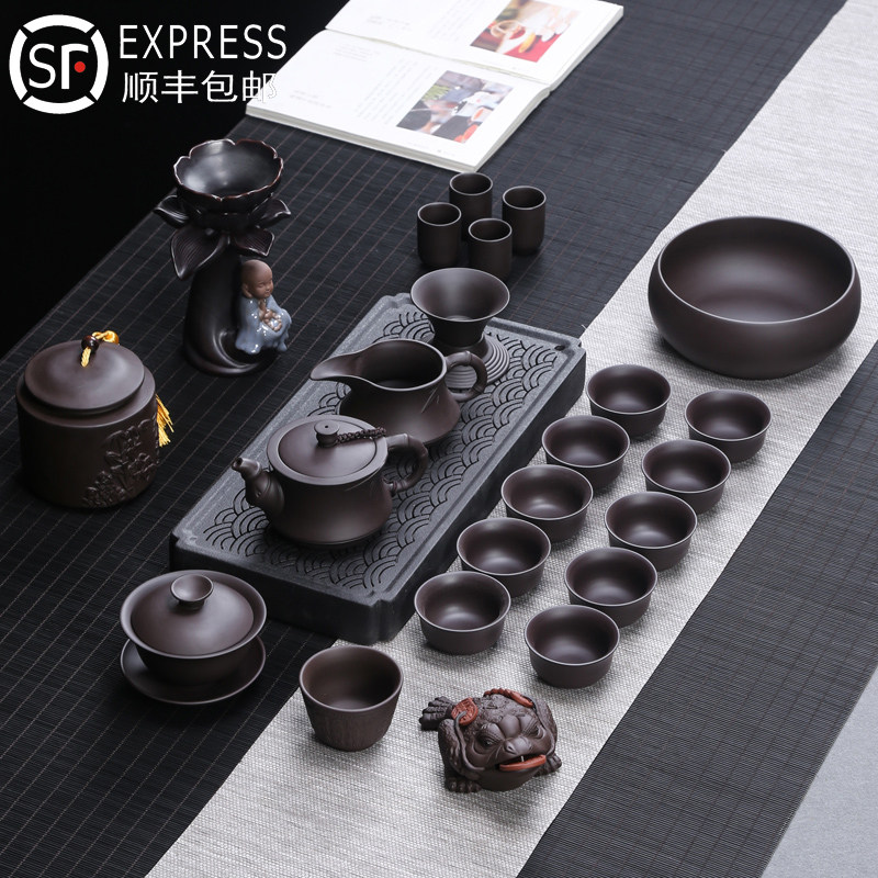 紫砂高端茶具套组ZS陶瓷功夫泡茶壶盖碗茶杯家用礼品客厅轻奢高档