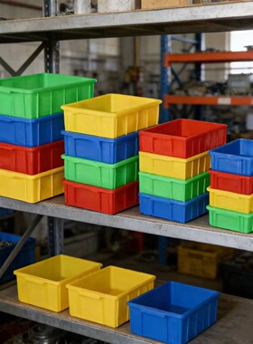 小号塑料周转箱五金工具盒螺丝收纳盒长方形pe胶箱仓库归类整理盒