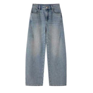 艾诺丝专柜正品国内代购2026春装新款高腰阔腿牛仔裤BR321109