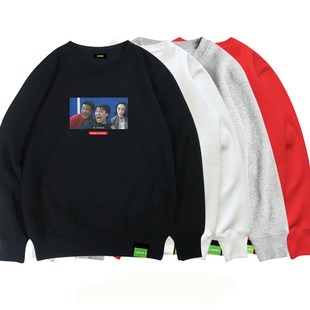 周星驰电影圆领卫衣逃学威龙复古老照片时尚趣味国潮男女学生外套