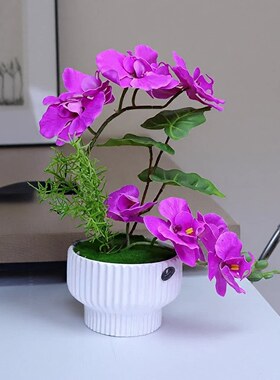 仿真花高档保湿手感蝴蝶兰客厅酒柜假花鞋柜茶几冰箱电视柜摆设花