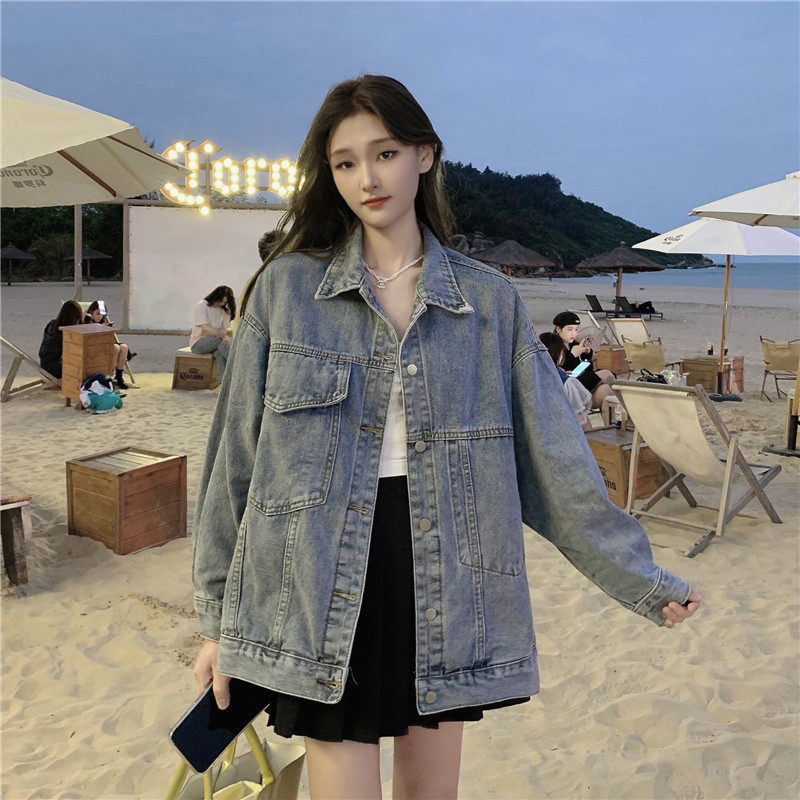 复古牛仔外套大码夹克上衣