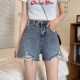 胖MM显瘦阔腿a字超短热裤 牛仔短裤 毛边破洞高腰大码 新款 ins 女夏季