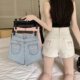 胖mm美式 高腰显瘦辣妹a字阔腿热裤 复古牛仔短裤 新款 子 女夏季 大码