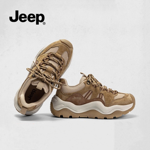 运动鞋 jeep山系防滑徒步鞋 新款 轻便厚底老爹鞋 女户外休闲2024春季