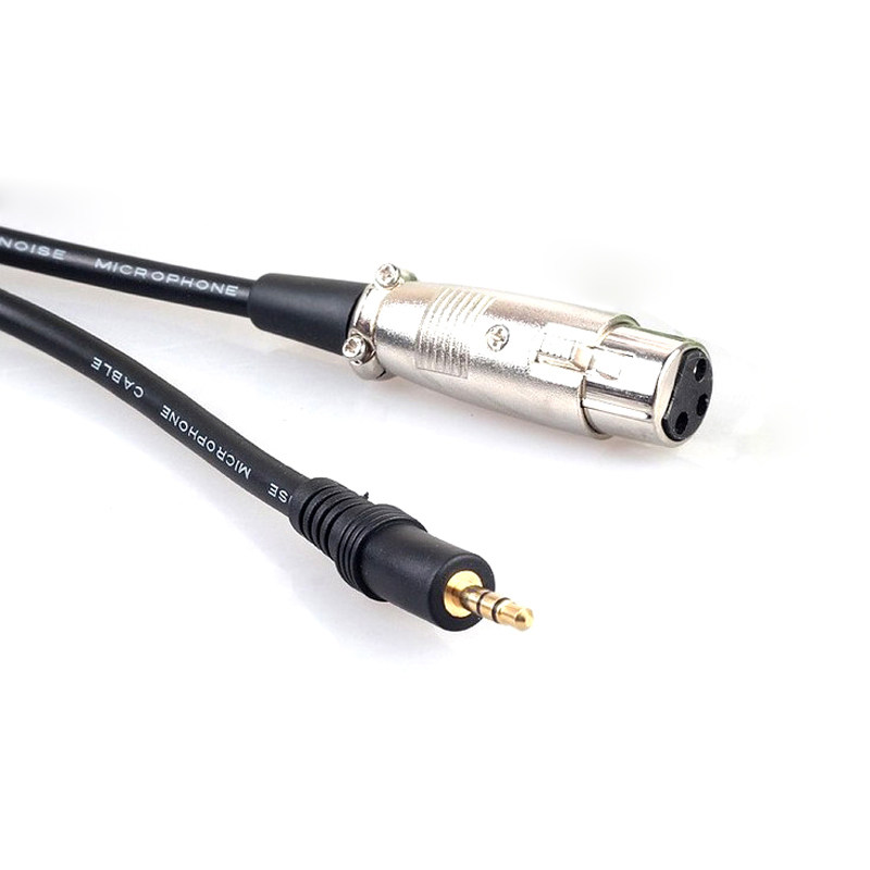XLR 여성 3.5MM 플러그 콘덴서 마이크 케이블 컴퓨터 사운드 카드 SLR 마이크 연결 범용 오디오 앰프
