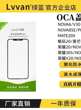 绿蓝适用于NOVA6/8se/Mate20X畅玩20/X10荣耀20/30s盖板带OCA胶