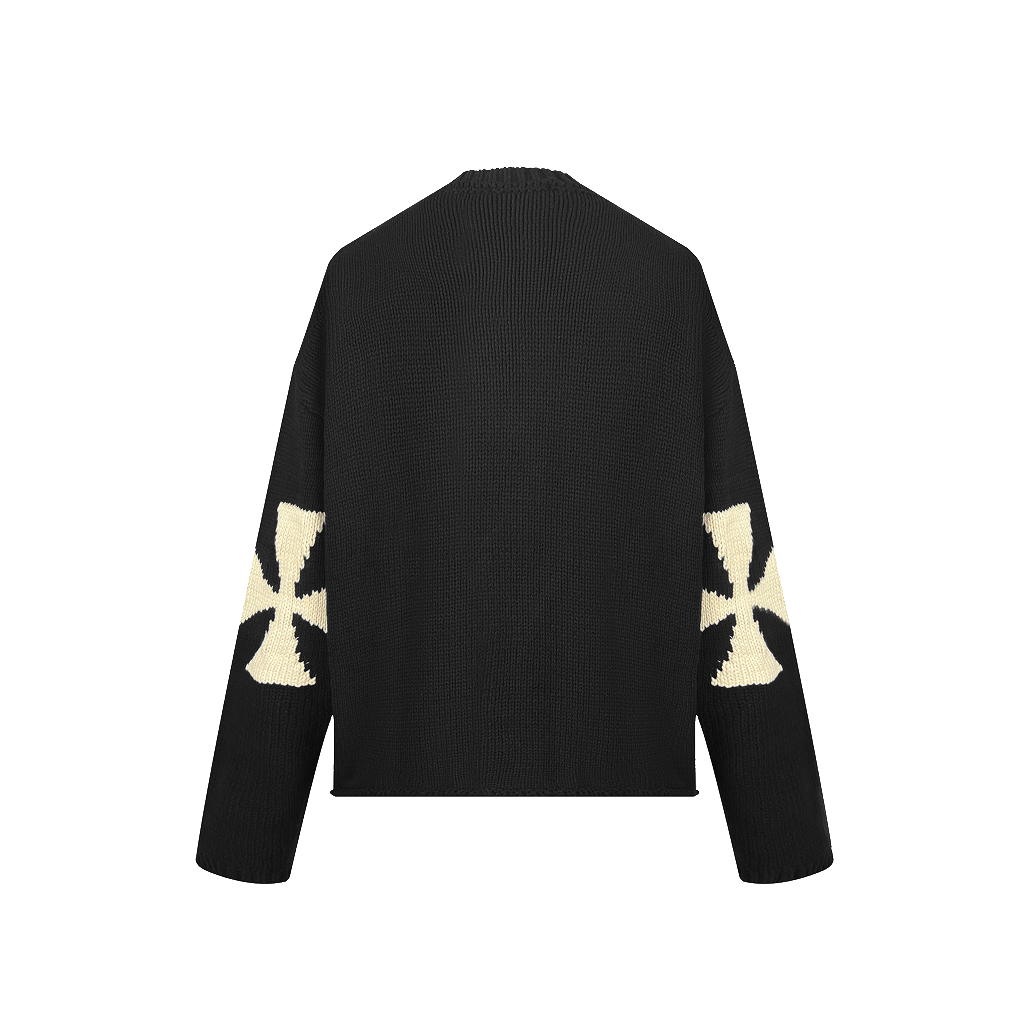 ASKYURSELF十字圆领毛衣