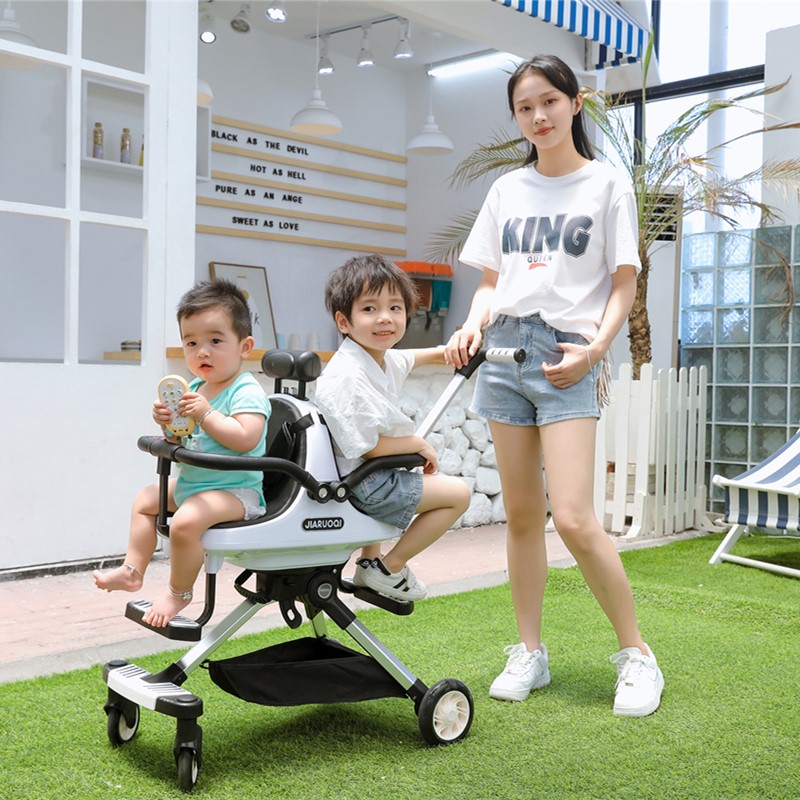 6-36个月双胞胎婴儿推车双人可坐手推车幼儿童车轻便一键折叠四轮