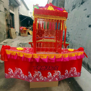 新款旱船道具 彩船 花船 采莲船 花轿推车 毛驴秧歌服装 社火道具