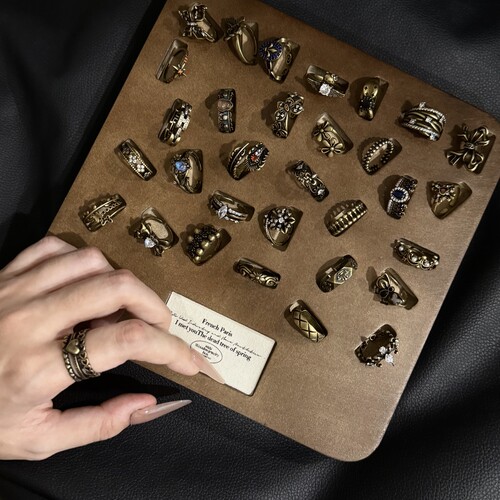 中古vintage戒指时尚个性小众设计高级百搭开口戒