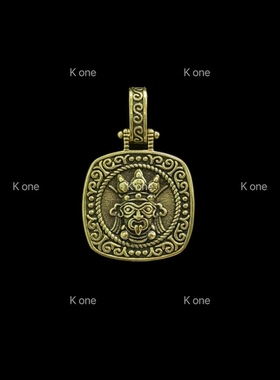 K one复古黑金吊坠男女款立体浮雕扎基拉姆挂坠潮高级感项链