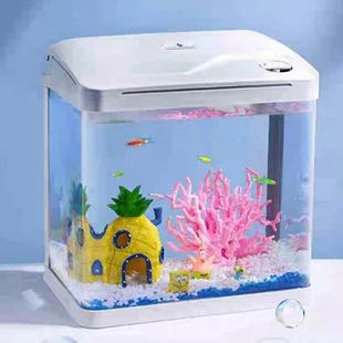 江浙沪皖包邮！技研精工 鱼缸客厅小型家用带增氧桌面超白玻璃