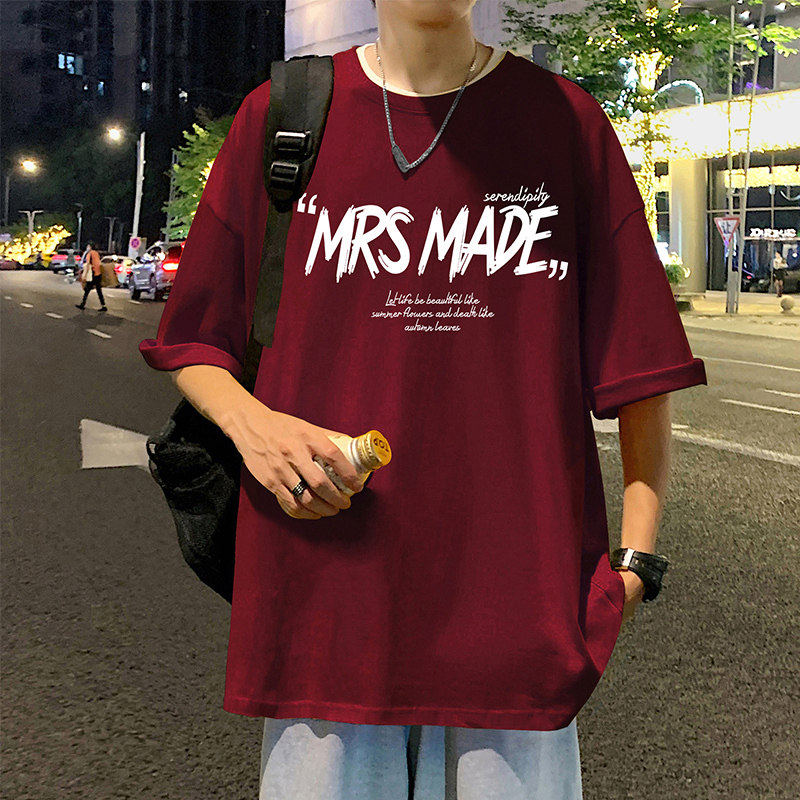 纯棉短袖T恤男女定制LOGO团队文化衫班服美式潮牌圆领上衣印花