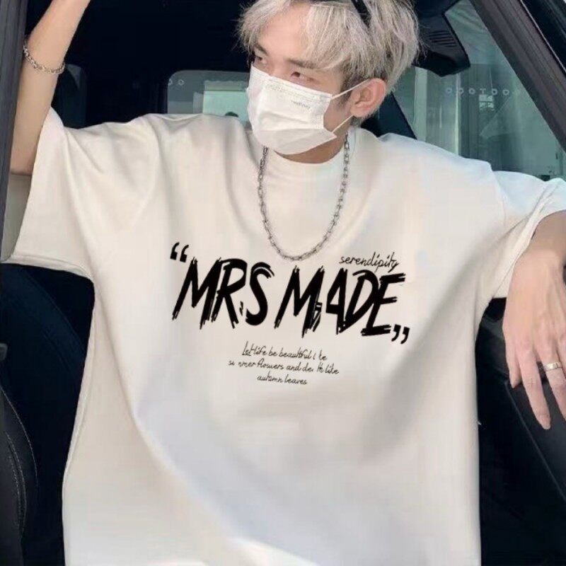 纯棉短袖T恤男女定制LOGO美式高街ins潮牌半袖体恤重磅宽松大码t