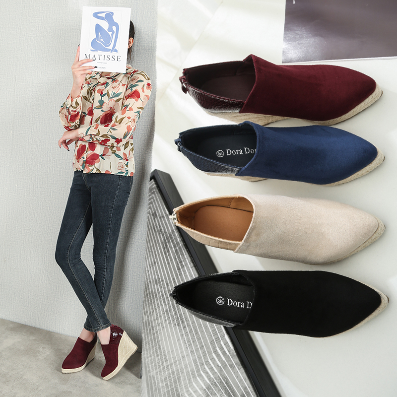 深口单鞋百搭休闲单鞋休闲防水台