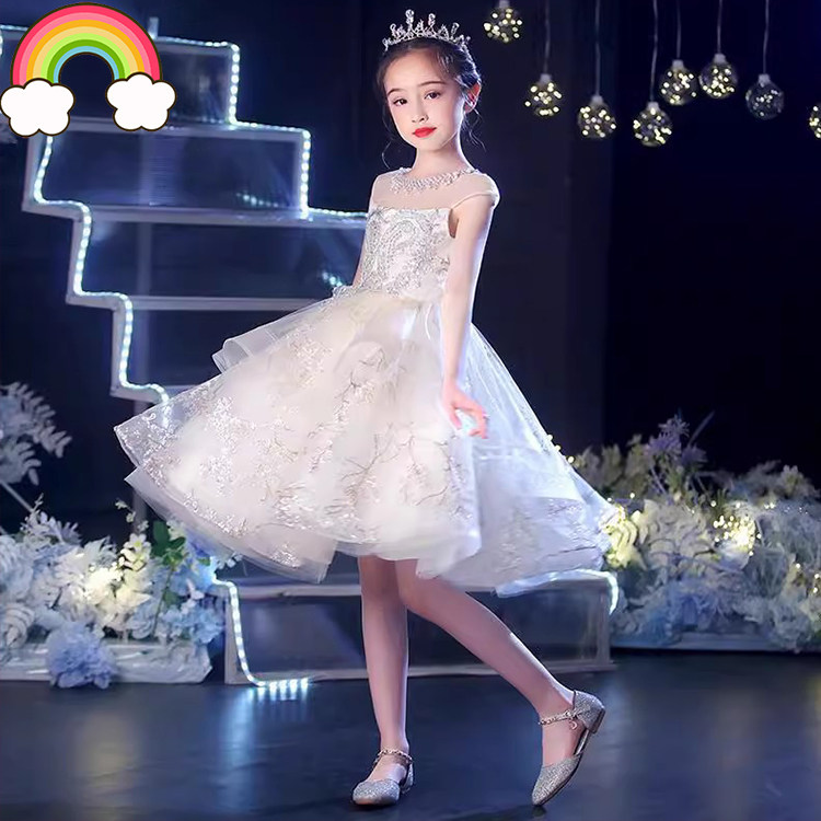 高端儿童礼服公主裙洋气2025六一女童主持人生日蓬蓬纱走秀钢琴潮