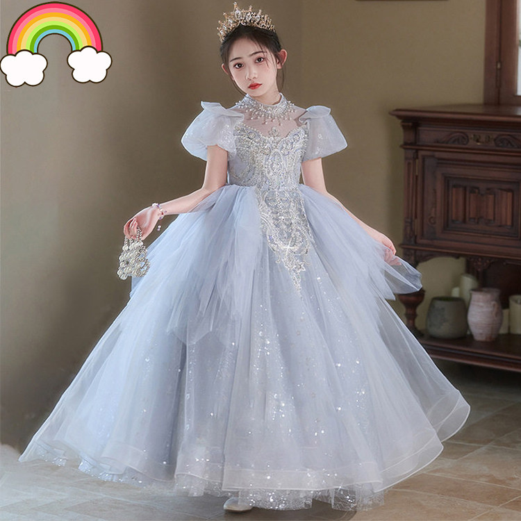 高端儿童礼服公主裙灰色级女童主持人生日宴会钢琴演奏六一演出服,童装/婴儿装/亲子装,儿童礼服,淘宝优惠券,粉丝福利购,淘宝优惠卷