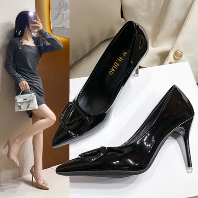 不磨脚裸色高跟鞋设计感气质冬季不累脚细跟小众配礼服伴娘单鞋女