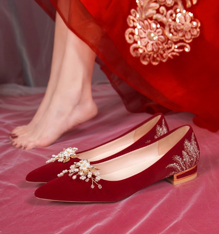 订婚鞋子女孕妇平底鞋