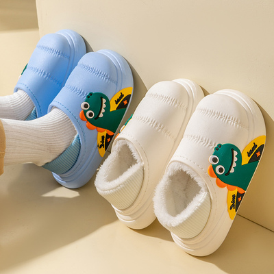 防水儿童棉拖鞋卡通秋冬季