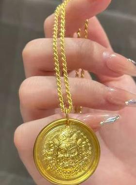 金店同款沙金黄财神吊坠绳
