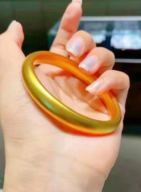 金店同款金色古法传承仿真手镯女沙金手镯素面镯子结婚假三金首饰