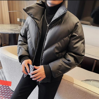 面包棉服男生立领纯色短款棉袄