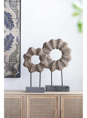 风化木装饰中式桌面摆件