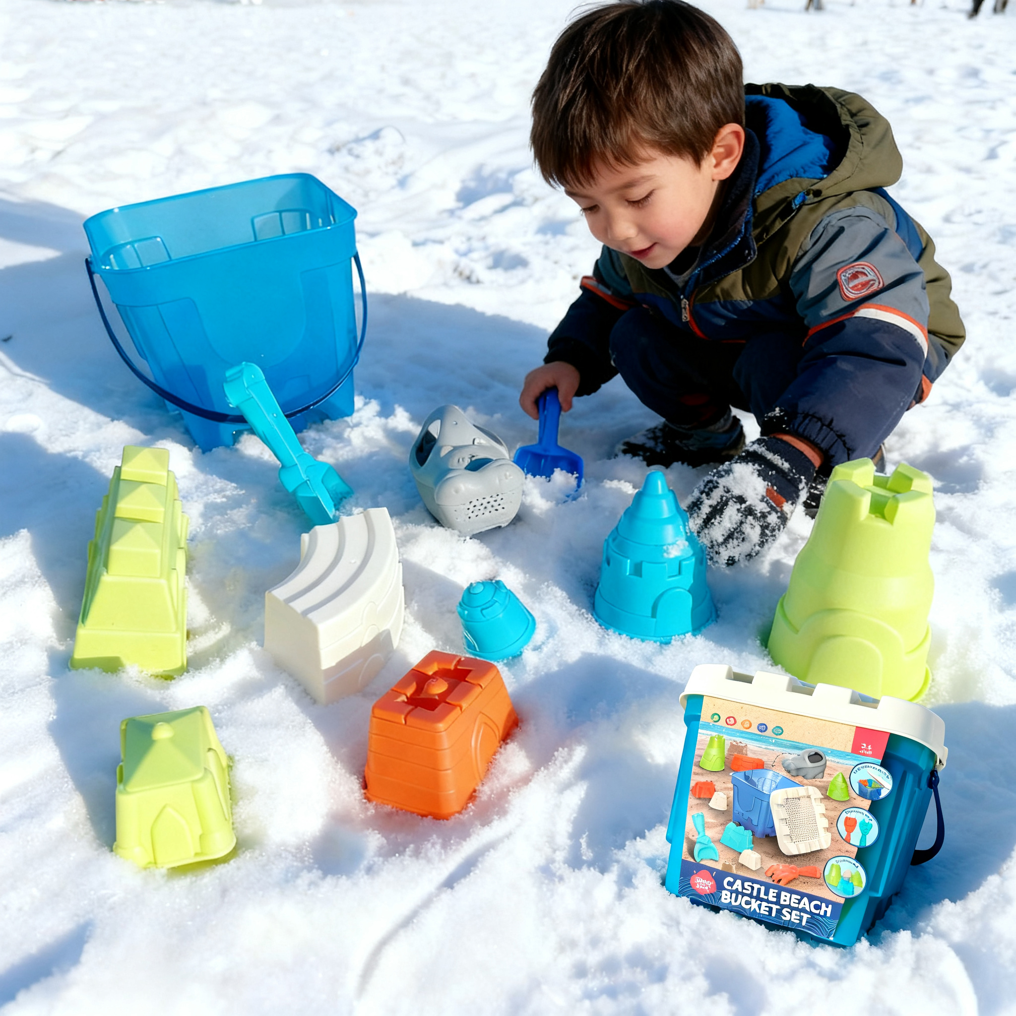 创意砌雪砖模具儿童雪地玩具雪堡桶宝宝大号雪夹玩雪工具神器套装