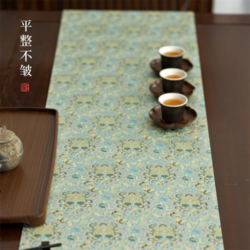 宋式美学茶席禅意吸水桌旗