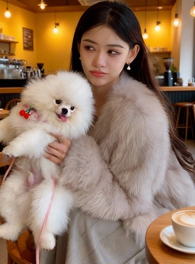 狐狸毛短款大衣女2025秋冬新款洋气时尚毛毛外套气质加厚保暖皮草