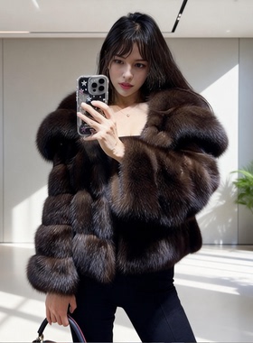 2026星烁绒黑金大衣女 俄式翻领菱格短款外套空气棉轻奢小个子