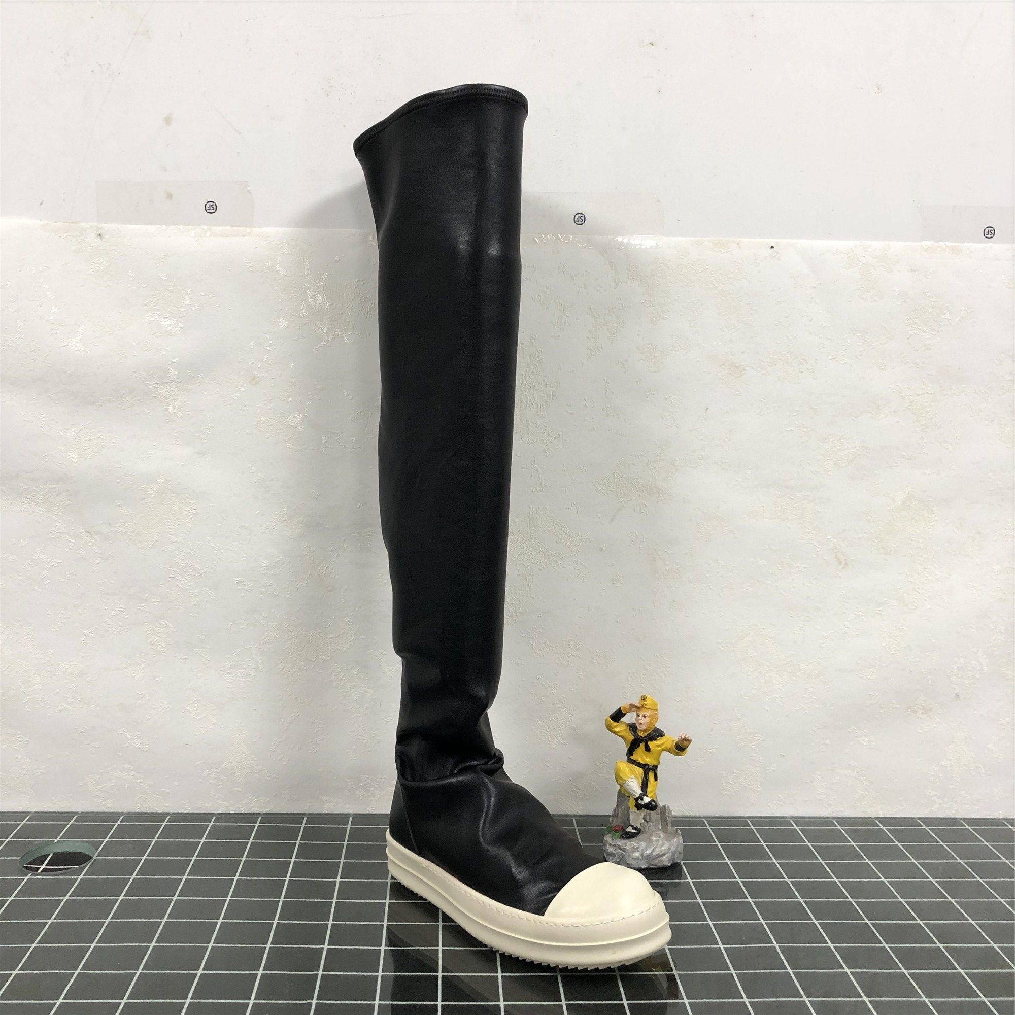 thumbnail for Men's Boots for Autumn and Winter, Elastic Slim Sock Boots, Leather Surface, Thick Sole, Mid-Calf, Over-The-Knee Women's Long Boots, Large Size Short Boots, Trendy Shoes