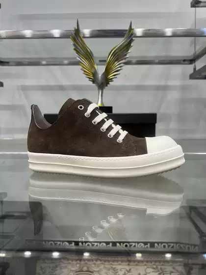 High-End Version of Ro Shoes for Men, Low-Top Genuine Leather Suede Thick-Soled Height-Increasing Dark Street Style Large Size Casual Sneakers for Women, Trendy
