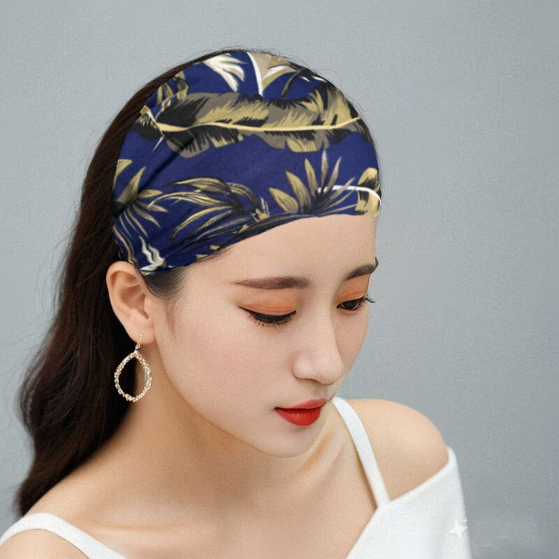 夏季薄款沙滩发带海边外出压发碎花发箍女生遮白发头套洗脸女头巾