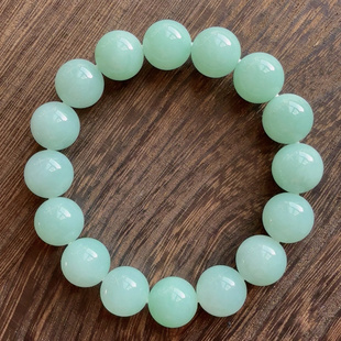 大小珠宝细糯种满色苹果绿天然翡翠珠子手串男女同款 卡13.5mm16颗