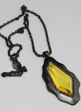 Y设计师款复古vintage玻璃夸张个性造型中古项链毛衣链孤品