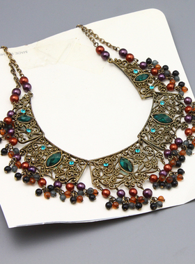 Y复古vintage民族巴洛克流苏时尚造型项链项圈孤品