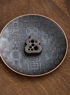 复古奢华百福香插创意大型古铜感应香薰炉仿古做旧精美通宝香盘