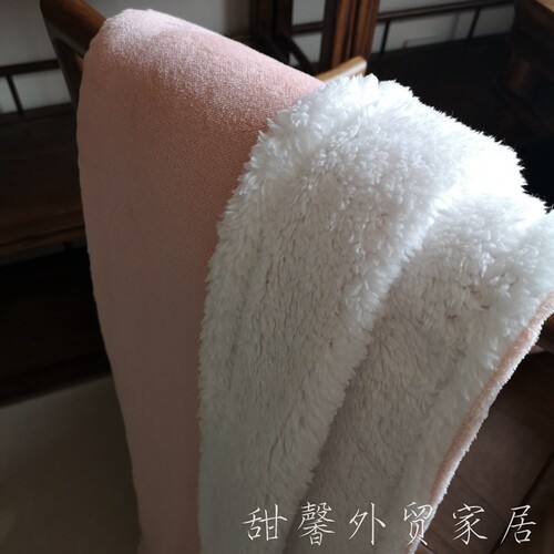 出口日本羊羔绒秋冬款法兰绒毯子