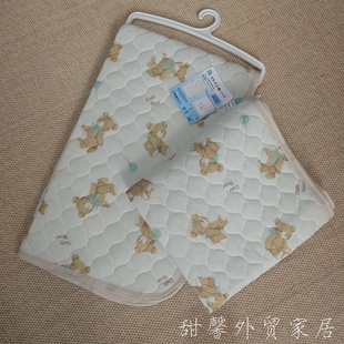 外贸儿童床护垫~日本西松家70x120清爽透气薄垫子 春夏卡通可固定