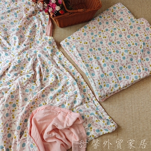 ~怕冷怕热都能盖~加拿大夏季盖毯 150x210竹棉纱布小粉色空调毯子