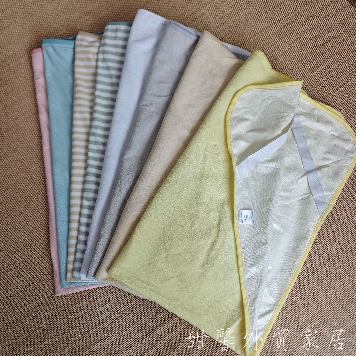 大量外贸防水床单处理纯棉毛圈~